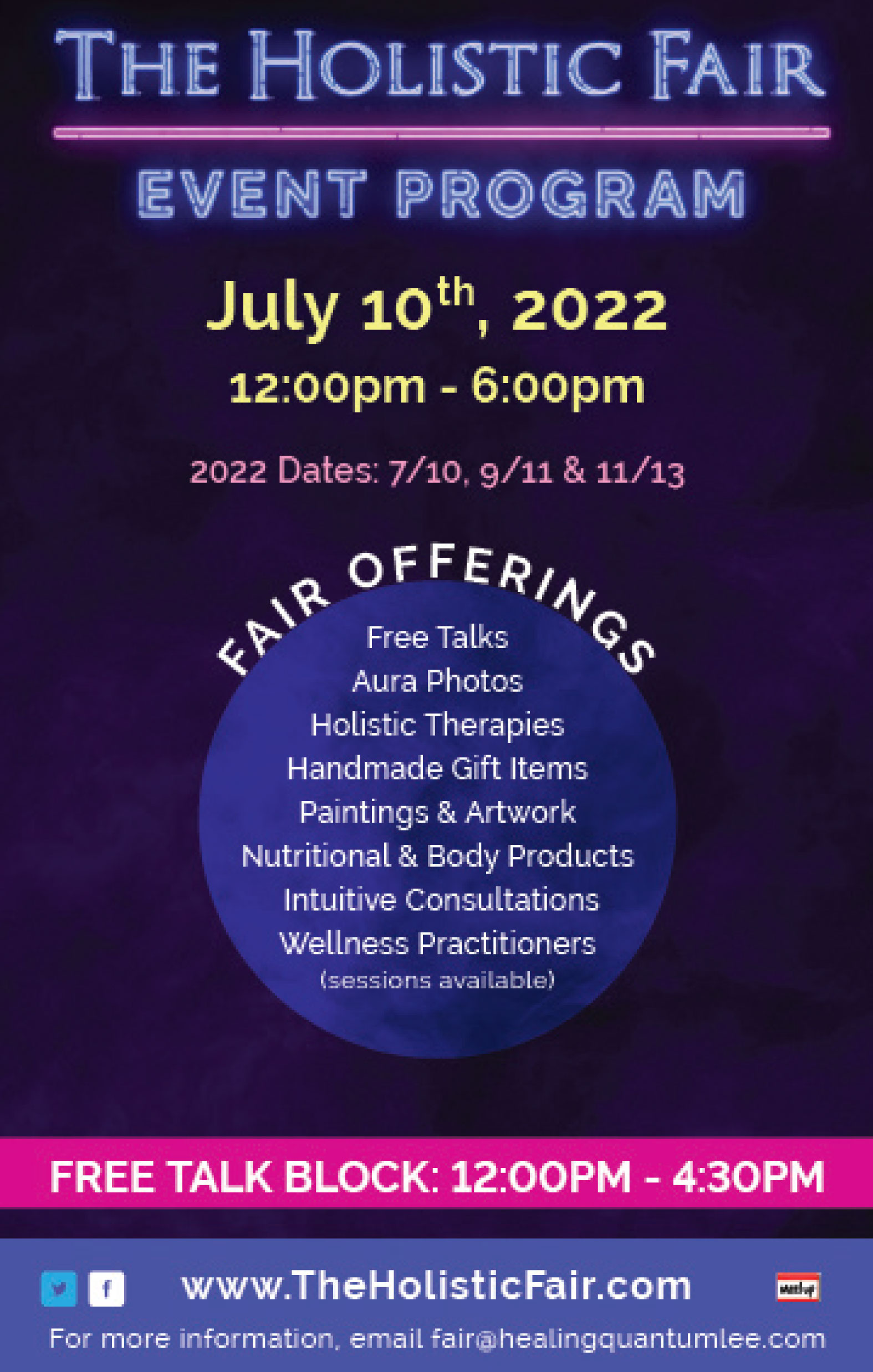The Holistic Fair - -July 10th Event Program